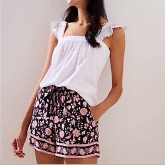 LOFT Pants - Loft Floral Drawstring Casual Shorts | Pockets | S